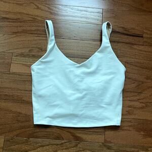 Gap Fit White V Neck Workout Top Size Medium
